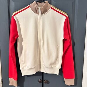 Cotton On Retro Zip Red and Cream Varsity Jacket NEW w/tags
